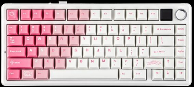 EPOMAKER X AULA F75 MAX 컴팩트 75% ANSI 레이아웃 유선/블루투스/2.4GHz 무선 식 키보드TFT 화면 및 손잡이 포함, [01] LEOBOG Reaper Switch, [01] Pink White