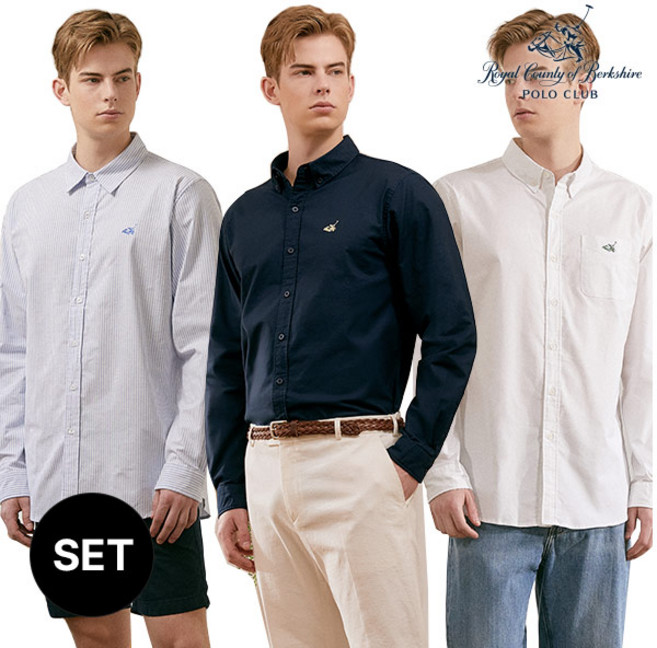 RCB폴로클럽 남성 옥스포드 셔츠 3종세트
