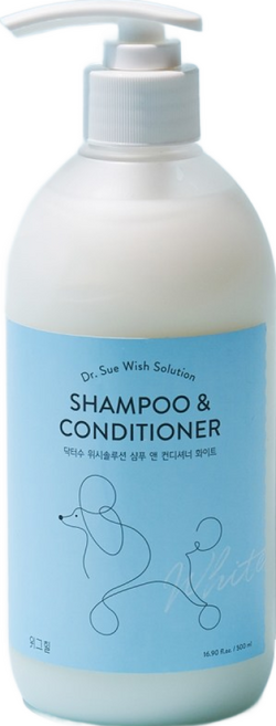 위그힐 강아지 샴푸 컨디셔너 위시솔루션 탈모 비듬 피부보호 화이트, 1개, 500ml