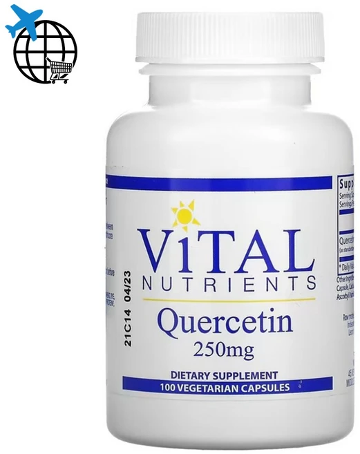 바이탈뉴트리언츠 퀘르세틴 250mg 베지테리안 캡슐, 1개, 100정 - 쿠팡