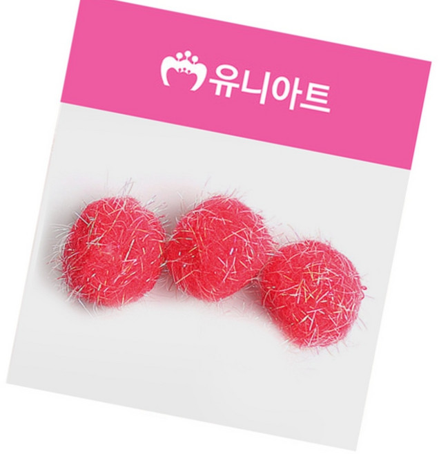 엔케이디 아동미술교재 반짝이 폼폼이 40mm 빨강