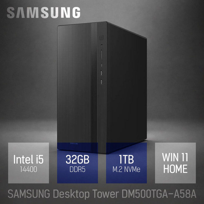 삼성 데스크탑 Tower DM500TGA-A58A, WIN11 Home, 1TB, 32GB