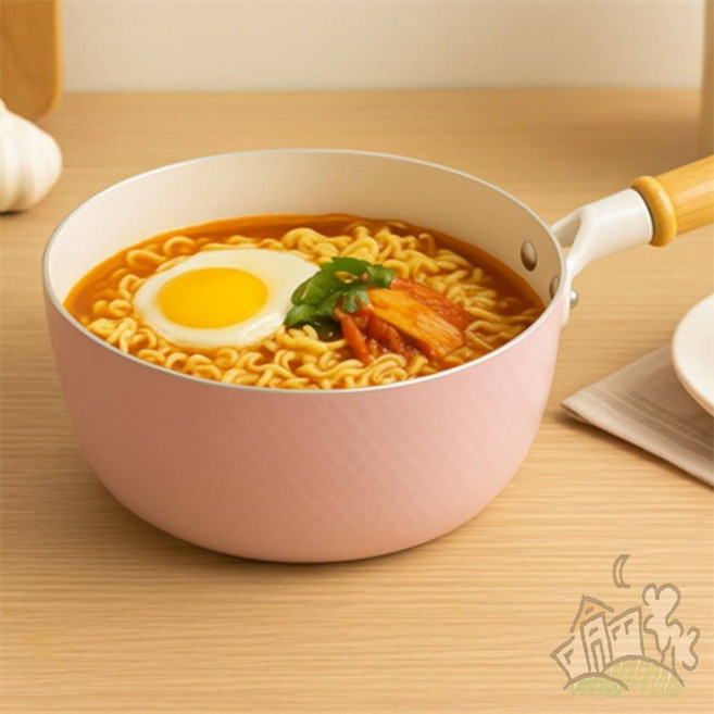 달빛홈즈 라면냄비 IH 세라믹냄비 18cm, 핑크