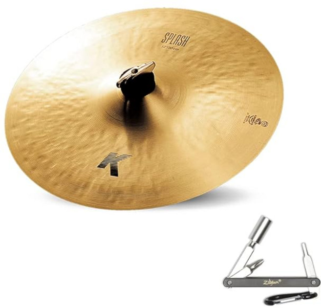Avedis Zildjian Company K0859 12インチ K 스플래시 크러쉬 드럼 세트 캐스트 브론즈 심벌즈 ZKEY 다크 사운드, 1개, 상세페이지 참조