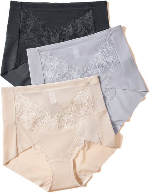 에브리핏 하이웨스트 복부보정 레이스 메쉬 거들 햄팬티 3P세트