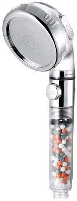 고압 미네랄 볼 3 가지 모드 On/Off 스위치 필터가있는 조절 가능한 샤워 물 절약 휴대용 욕실, Shower A, 1개