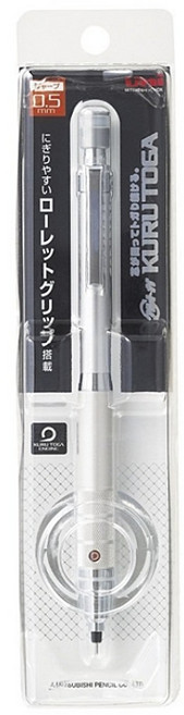 三菱UNI KURU TOGA第三代旋轉自動鉛筆 M5-1017 0.5mm 低重心不易斷芯, 銀色, 1個