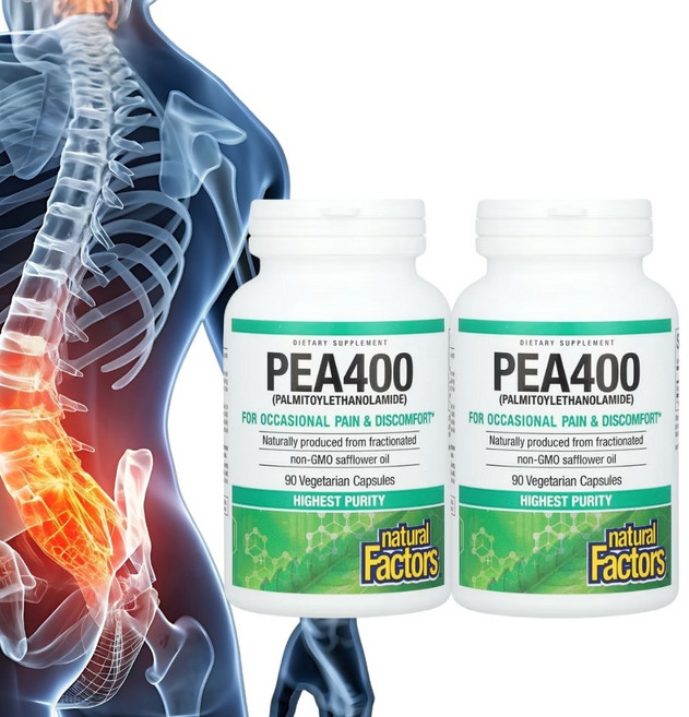 만성 관절 통증 완화 염증 개선에 효과 좋은 식물성 천연 진통제 홍화씨오일 PEA 400mg 팔미토일에탄올아마이드 식물성 NON GMO 항산화 리놀레산 omega-6, 2개, 90정