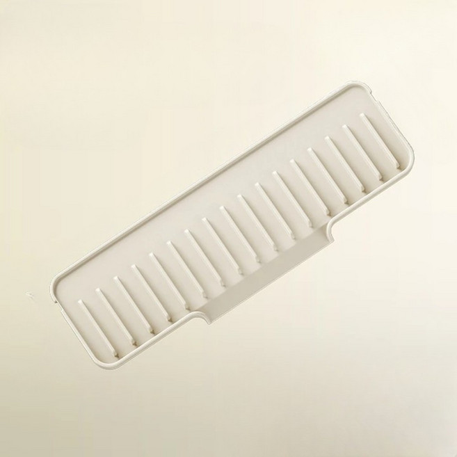 싱크대 수전 실리콘 물받이 트레이 물고임방지 물튀김방지 거치대, 1개, 아이보리