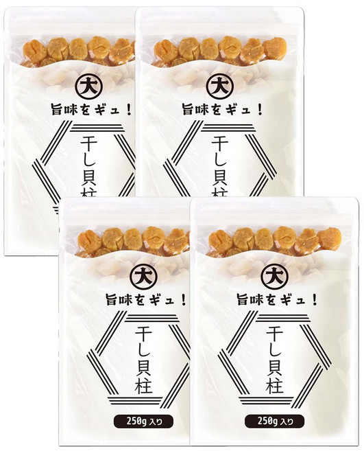 일본 Daido 북해도 말린 가리비 관자 250g 4팩 최상급 1등급, 4개