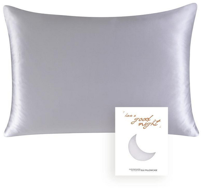 모발 피부용 멀베리 실크 베개 커버 포함된 등급 섬유 앞면은 순수 뒷면은, 50x75cm, 3. Silver, 1개