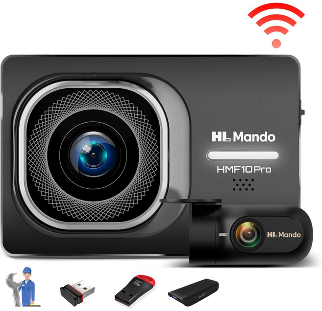 만도 2채널 블랙박스 HMF10 32GB (전후방 FHD+WiFi패키지+출장장착), 무료출장장착+와이파이+리더기+쿠폰