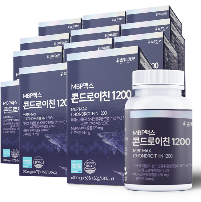 킵유어핏 미국산 저분자 상어연골 콘드로이친 1200 MBP 식약처 HACCP 인증, 60정, 12개