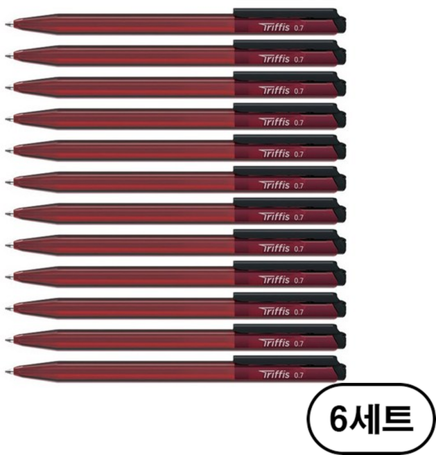 모나미 트리피스 볼펜 0.7mm, 적색(Red), 72개