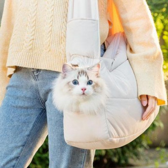 애완동물 외출가방 크로스백 슬링백 강아지 이동가방, 1개