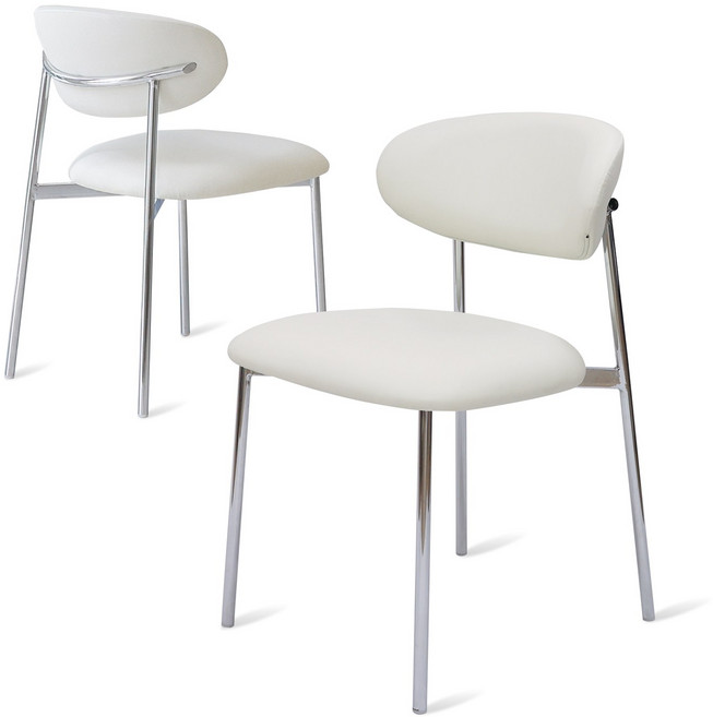 토리 식탁 의자 기능성 패브릭 &가죽 의자 카페의자 인테리어 의자 2p, 2개, (예약배송)소프트 PU 화이트