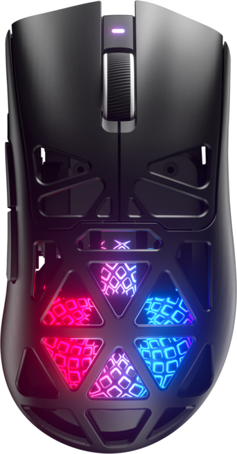 FURYCUBE G11 초경량 무선 게이밍 마우스 PAW3311 센서 메테오 볼캐노 다이내믹 RGB 3모드 연결 6단계 DPI 인체공학적 디자인 대용량 장시간 사용, 퓨어 블랙, G11마우스