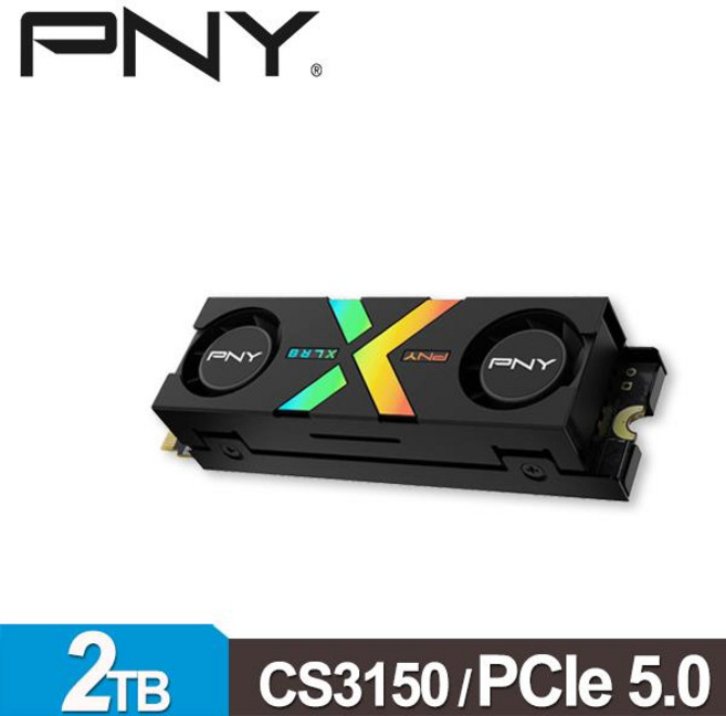 PNY XLR8 CS3150 2TB 雙風扇RGB散熱 M.2 PCIe 5.0 SSD, 1GB