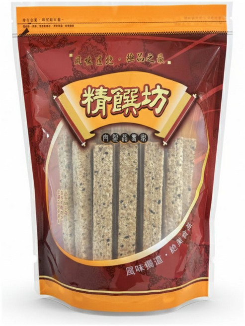 精鰲坊 芝麻花生棒 300g 超大份量 獨立包裝 酥脆爽口, 1個