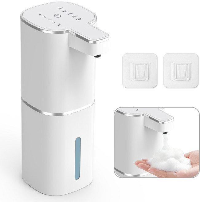 APEXSO 자동 디스펜서 젤/거품타입 스마트 손세정기 420ml대용량 세제 물비누 리필용기 충전식 화장실 주방 싱크대 욕실, 거품타입