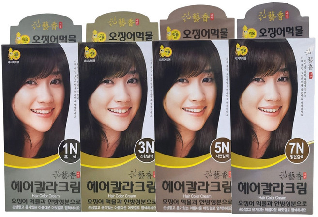 예향 헤어칼라크림 오징어 먹물(흑색 진한갈색 자연갈색 밝은갈색 택1), 3N 진한갈색, 1개
