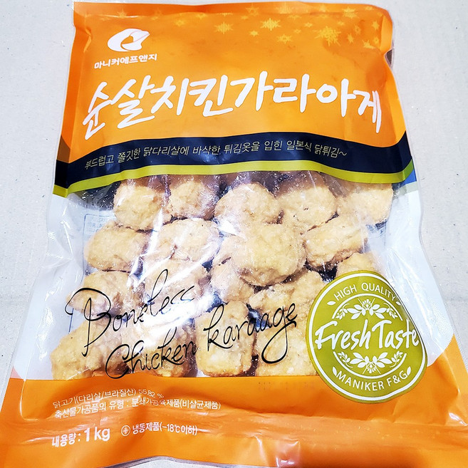 마니커 치킨가라아게(1kg) 순살치킨 닭고기 다리살 너겟 업소용, 1개, 1kg