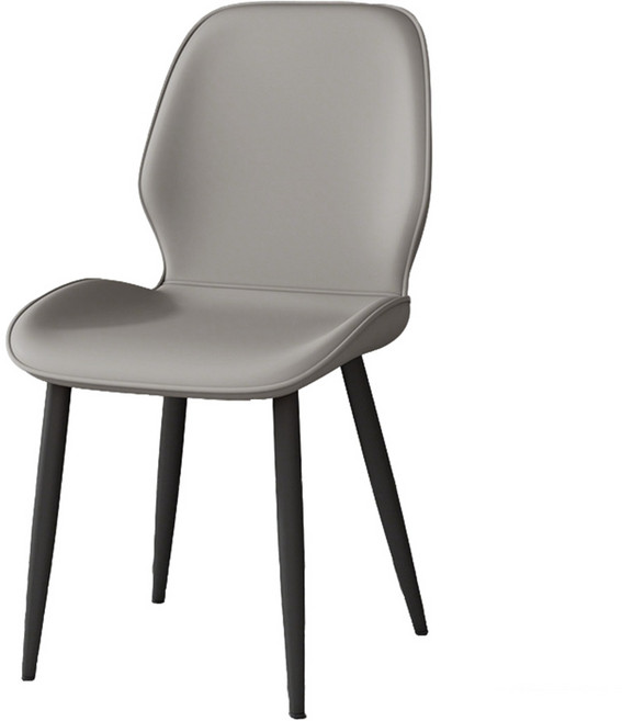 義式皮革餐椅 防水皮革 柔軟舒適 加厚材質 碳素鋼椅腳, 深灰色, 1件