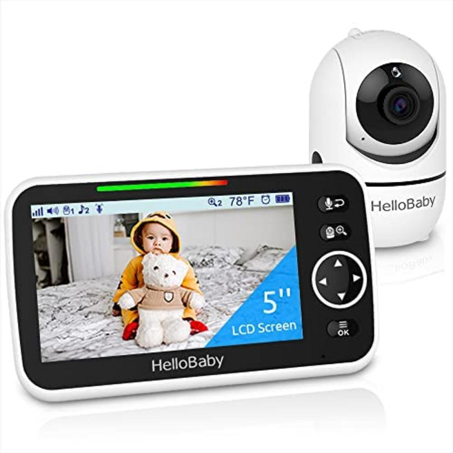 HelloBaby Monitor 5Display Pan-Tilt-Zoom Video Baby Monitor with Camera and Audio, HB6550-Cam, 1개