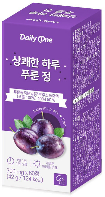 데일리원 상쾌한 하루 푸룬 정 700mg 60정, 1개