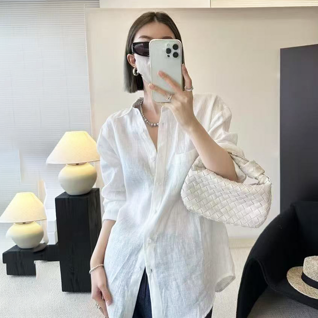 루메코23 여성 루즈핏 린넨 셔츠 L65