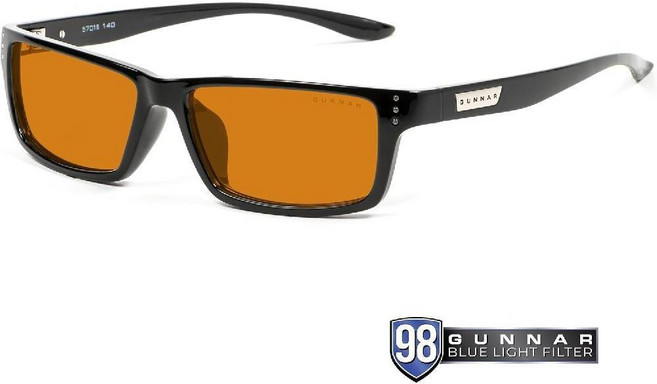 Gunnar 게임 컴퓨터 안경 블루라이트 98 차단 Riot Onyx Amber Max Tint 57mm