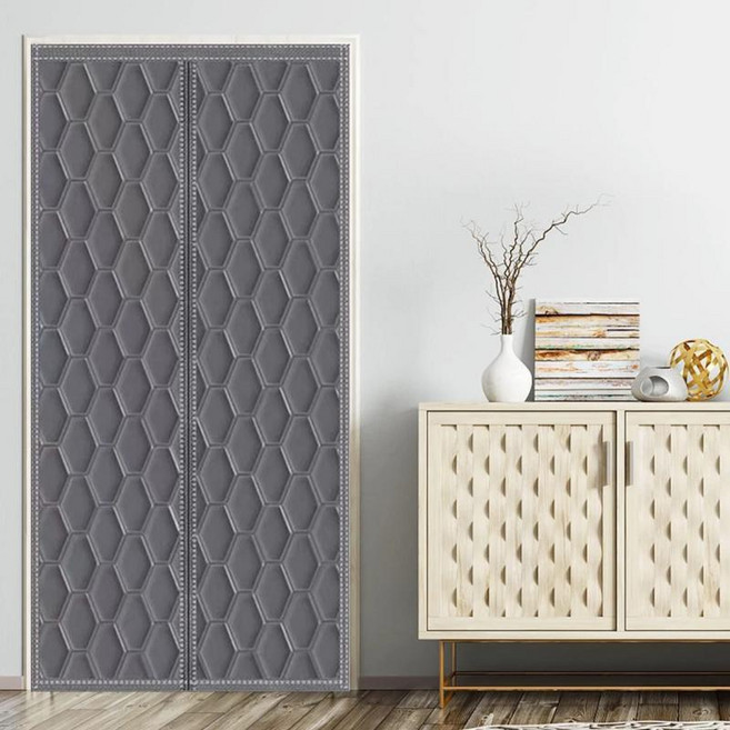 겨울용 도어 커튼 가정용 두꺼운 단열 파티션 현대적인 스타일, 90 x220cm, 02 gray