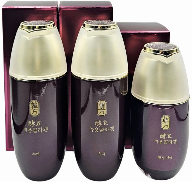 수려한 3종 효 녹용콜라겐 기초 3종 수액 + 유액 + 활성 진액, 2세트