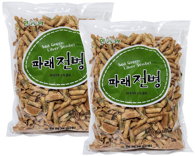 한양 파래전병 옛날과자 간식 주전부리, 1kg, 2개