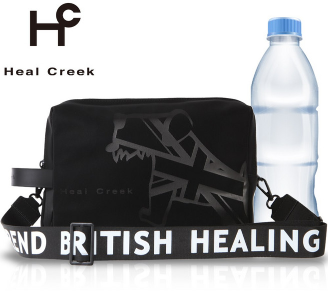 힐크릭 골프 물병 포켓 파우치 소프트 헨리디자인 손가방 투지퍼 대용량, BLK, 1개