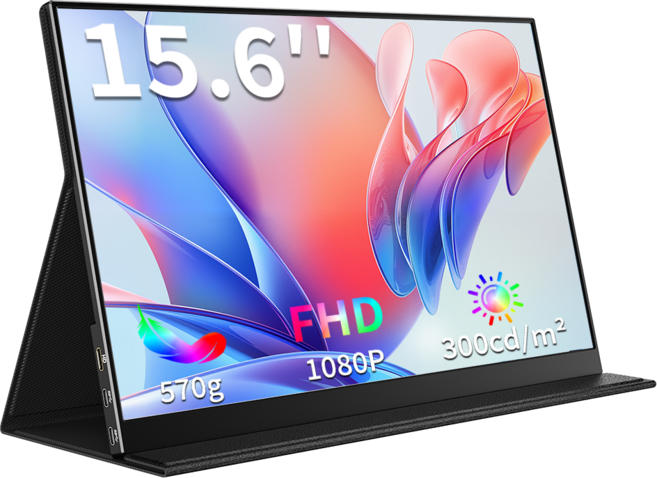 MagicRaven 15.6인치 FHD 휴대용 초슬림 포터블 모니터, 블랙, 39.6cm