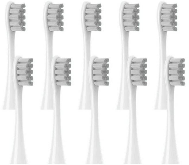 오클린 전동 칫솔 소프트 브 노즐용 교체용 칫솔모, 색상: 4. 10pcs Grey