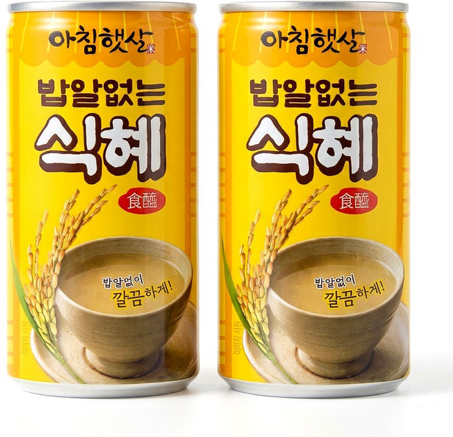 아침햇살 밥알없는 식혜 180ml 미니캔 전통 식혜 음료, 20개