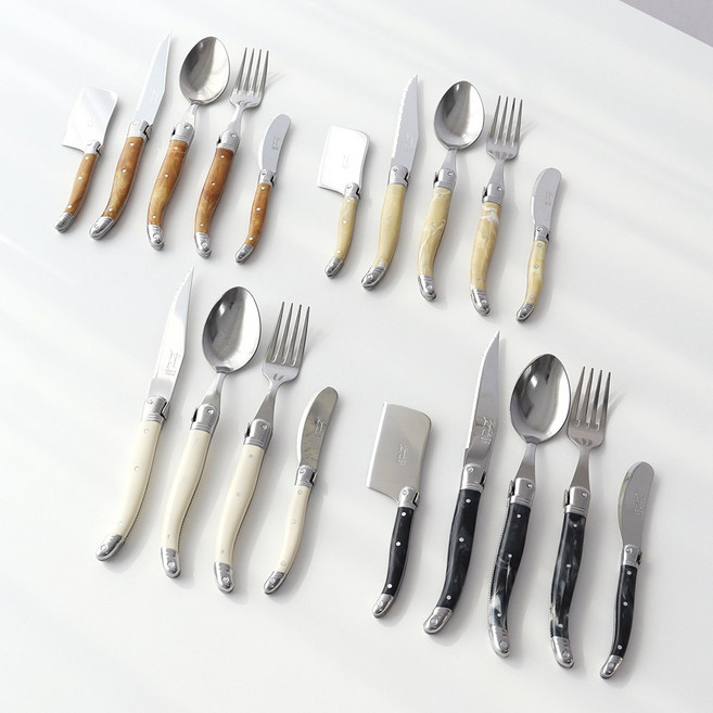 장네론 라귀올 양식기 커트러리 버터나이프 치즈커터, 디너스푼, 아이보리