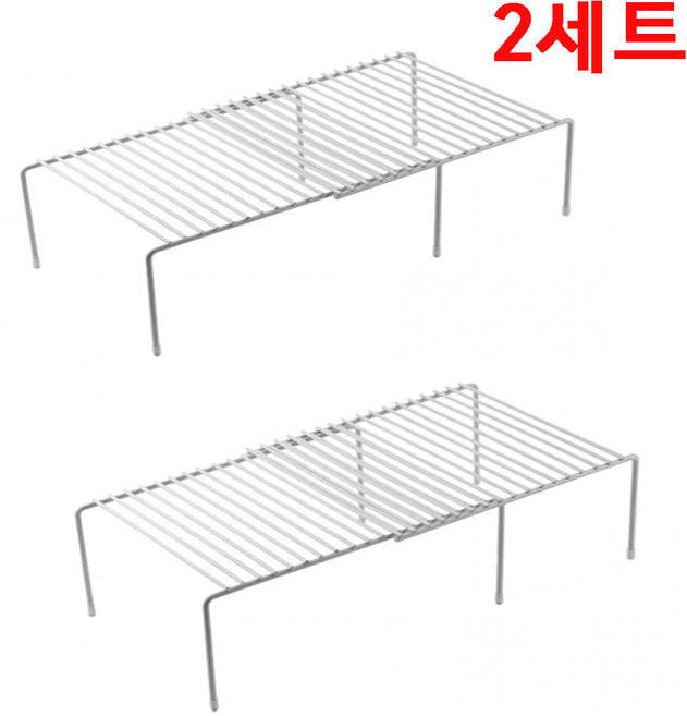 지니홀딩스 길이조절 주방 정리선반 2P 싱크대 하부장 정리대 씽크인 선반, 블랙, 2개