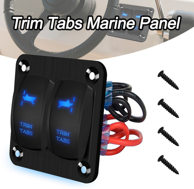 마린 보트 콘솔용 순간 로커 스위치 패널 트림 탭 ON 오프 12V 20A 24V 10A 방수 IP68, white led, 1개