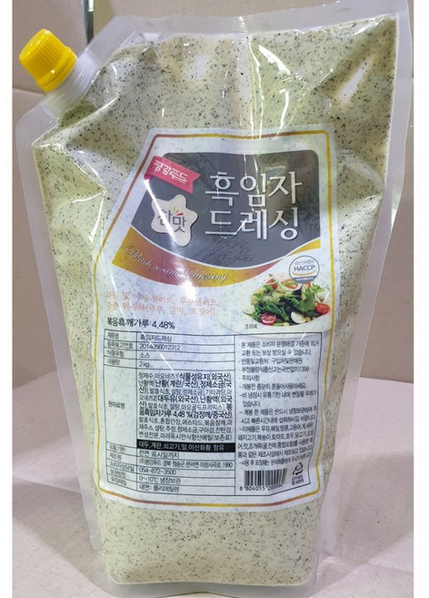평강 흑임자 드레싱 2k업소용 식자재 식당용 단체 급식용 식재료 대용량, 1개, 2kg