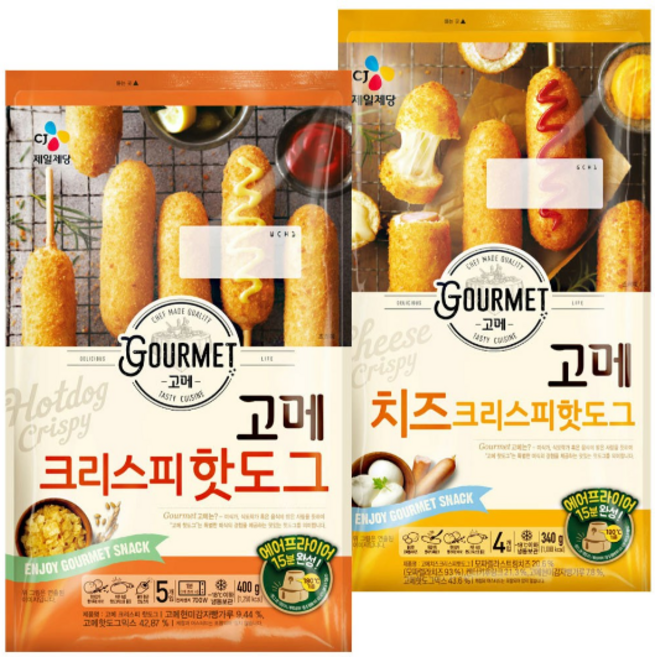고메 크리스피 핫도그 400g + 치즈 크리스피 핫도그340g, 1세트