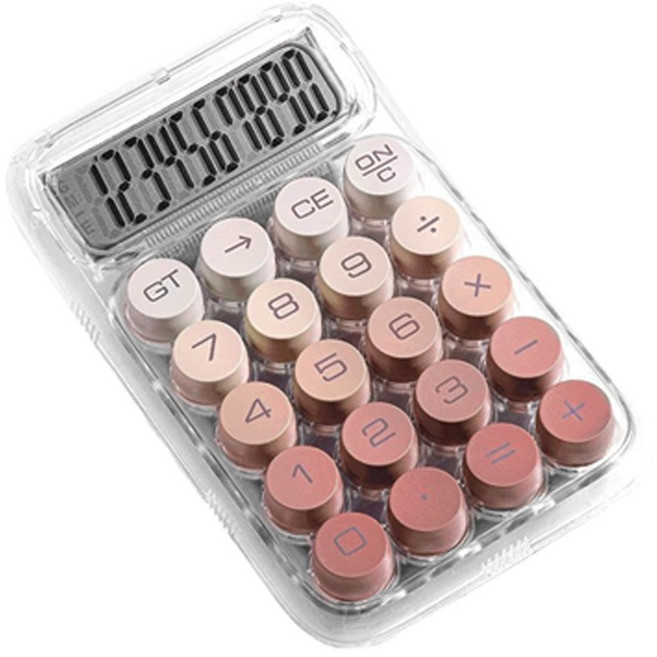 아워리빙 그라이언트 투명 계산기, 1개, 레드