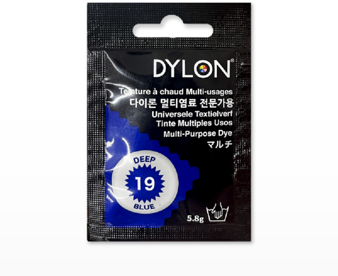 DYLON 다이론 멀티염료 옷염색, 19 딥 블루, 5g, 1개