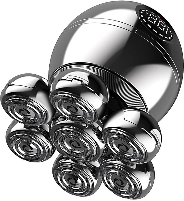 민머리 대머리 면도기 삭발 전동면도기, 면도기(메탈릭실버)