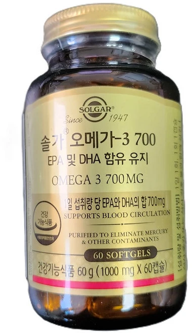 솔가 오메가3 700, 60정, 60g, 2개 - 쿠팡