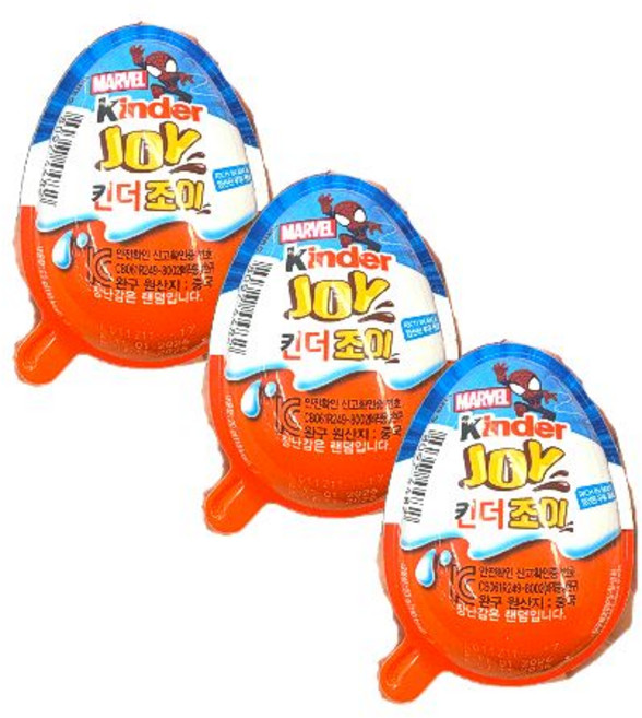 킨더조이 보이 T1 마블 장난감 에그초콜릿 20g 킨더 초콜릿 간식, 3개
