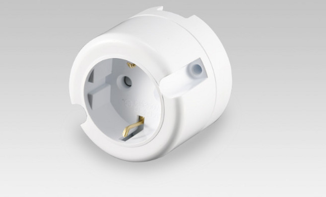 국산 진흥전기 둥근형 1구 연선용 노출 접지 콘센트 IN, 1개