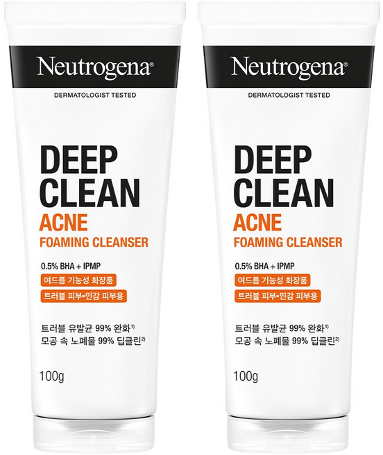 뉴트로지나 약산성 아크네 포밍 클렌저, 100g, 2개